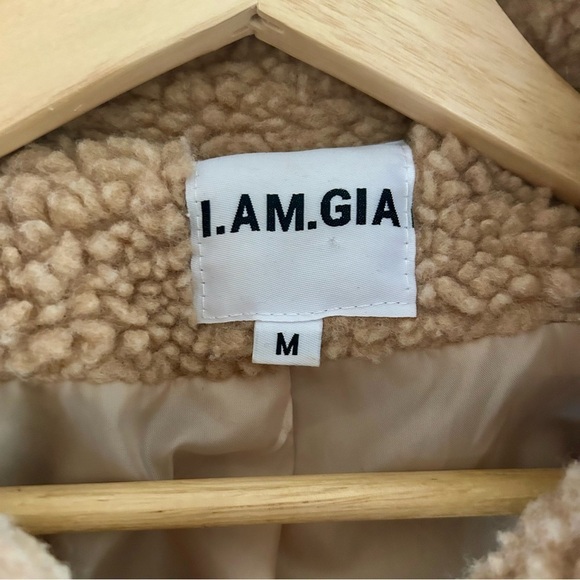 I. AM. GIA. Pixie Pile Fleece Teddy Coat in Caramel sz M - Picture 3 of 4